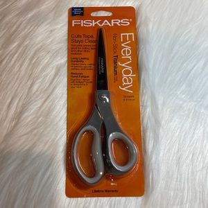 FISKARS Everyday Non-Stick Titanium Blade Coating Scissors, 8” - Factory Sealed